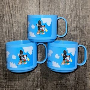 New Set of 3 Disney Blue Plastic Mickey Mouse Mug Cups from Tokyo Disney Resort